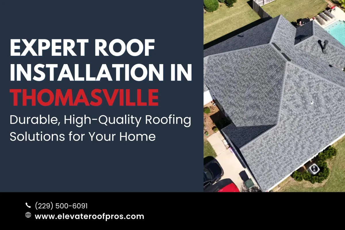 Roofer installing new shingles on a home in Thomasville GA