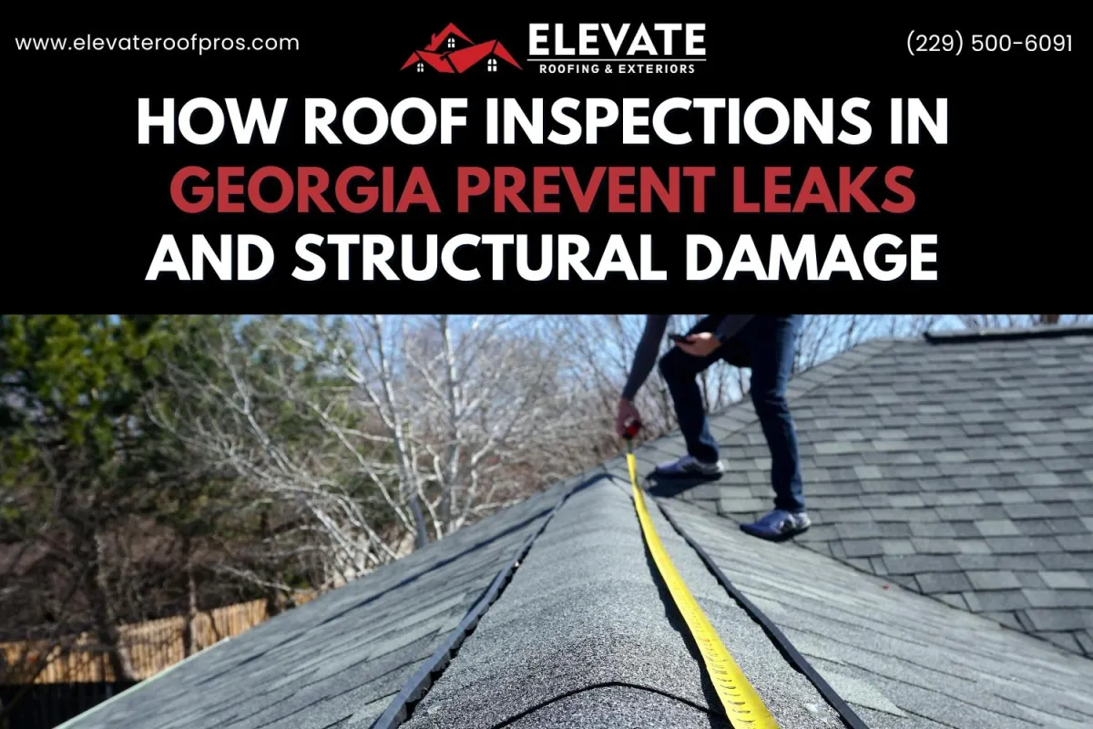 Roofer inspecting shingles on a Georgia home
