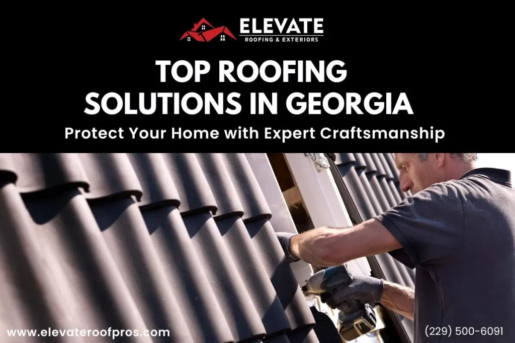 Roofer installing shingles on a Georgia home